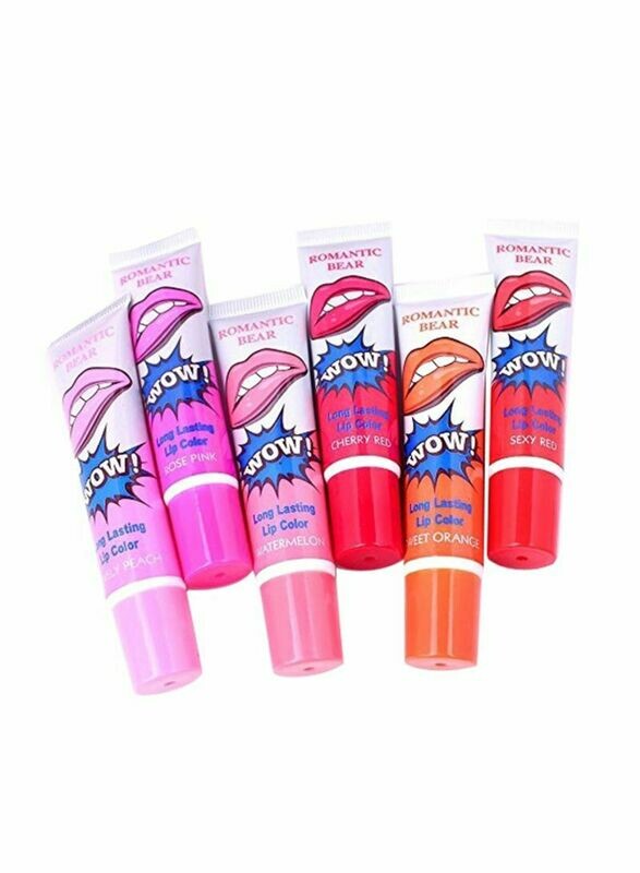 Romantic bear 6-Piece Evermarket Long Lasting Lip Colour Set Watermelon Red/Sexy Red/Cheery Red