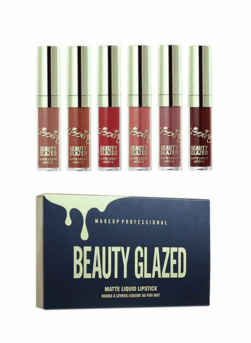 BEAUTY GLAZED 6 Piece Long Lasting Matte Liquid Lipstick Multicolour