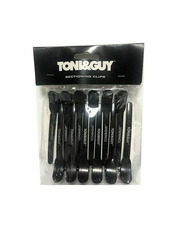 TONI&amp;GUY 12 Piece Soft-Touch Sectioning Clips Black