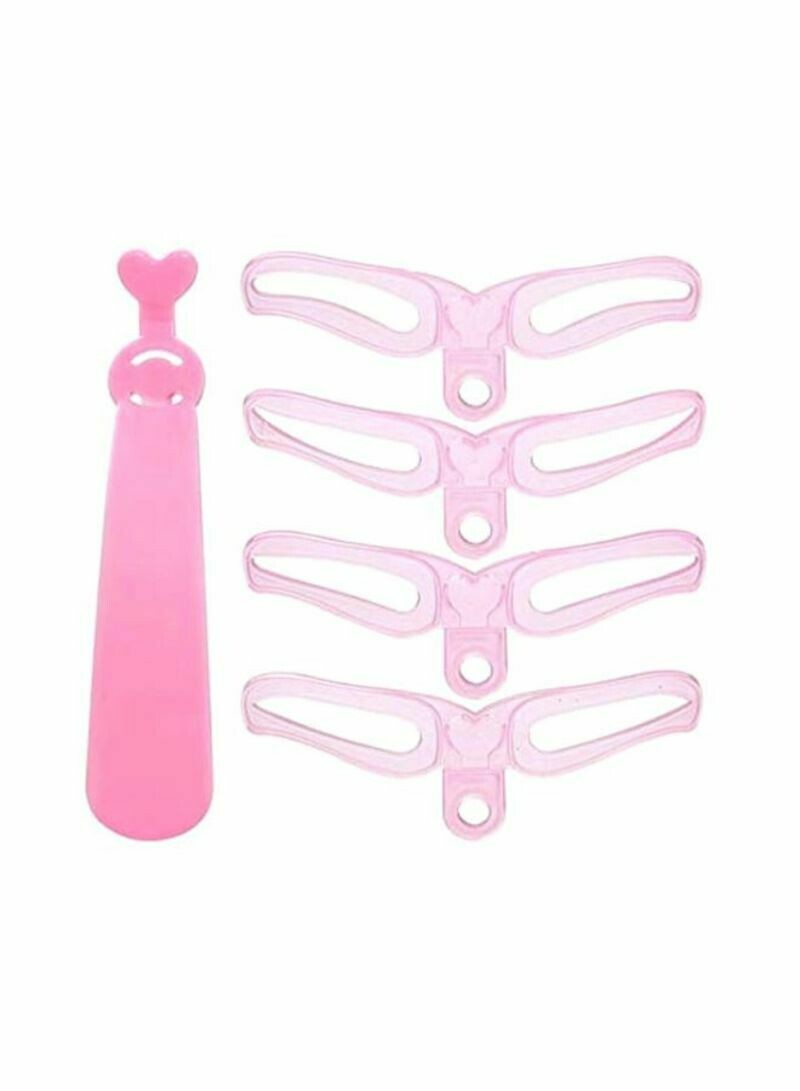 4-Piece Eyebrow Stencil Set With Eyebrow Pencil Pink