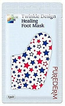 Purederm Twinkle Design Healing Foot Mask White/Blue/Red