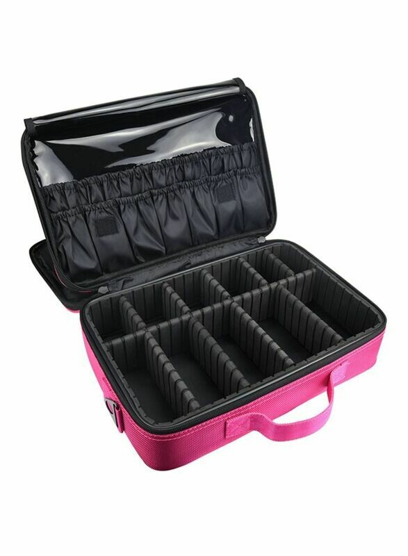 Makeup Brushes And Cosmetics Travel Organizers Pink