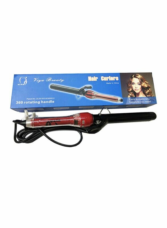 Viya Hair Curling Iron 360 Rotating Handle Red 300g