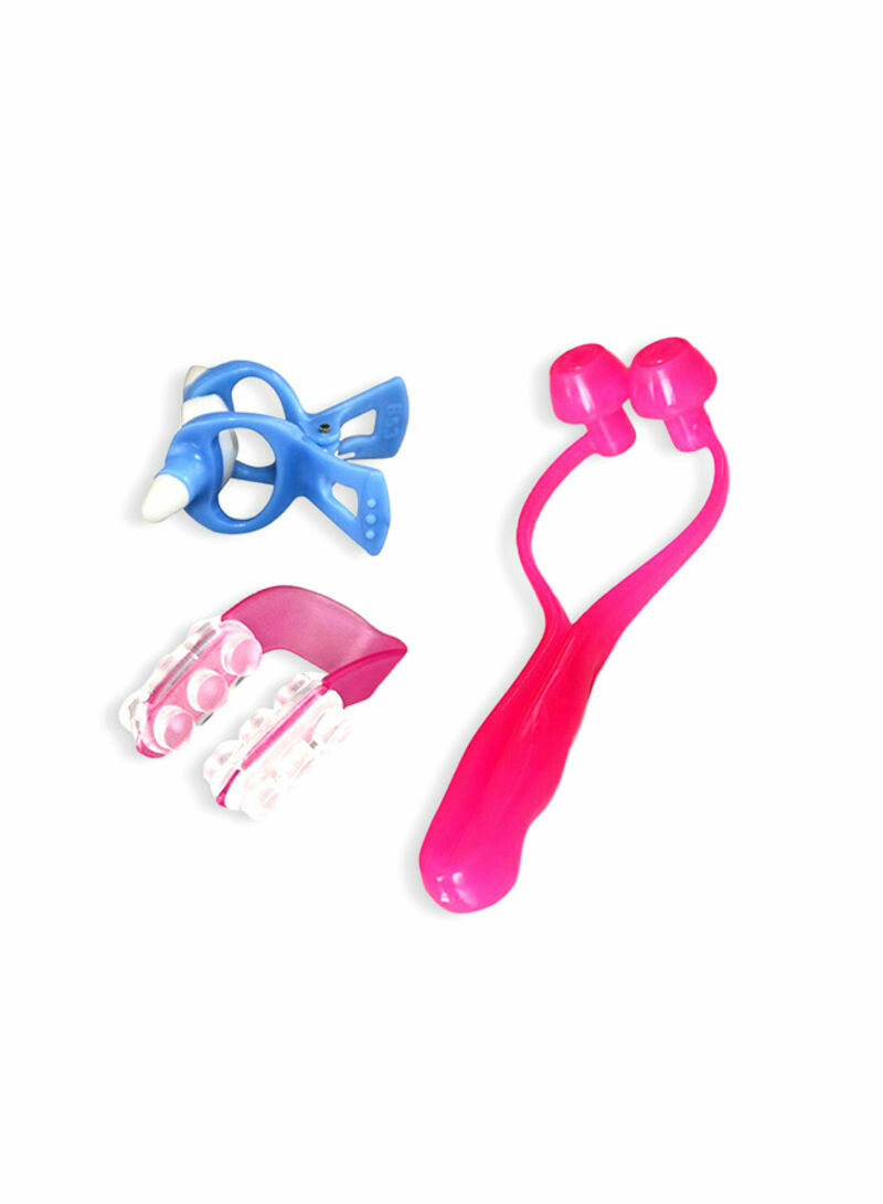 Set Of 3 Nose Shaper Lifting Bridge Straightening Clip Pink/Blue