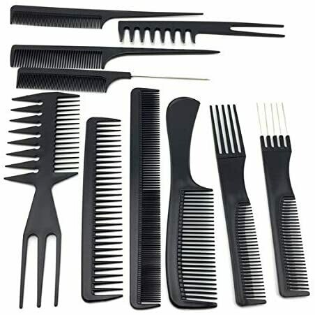 10-Piece Comb Set Black