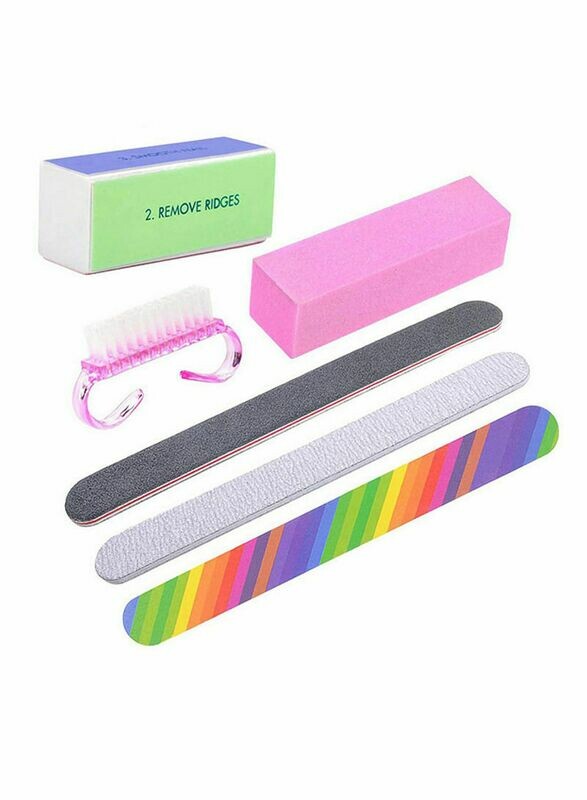 6 Piece Professional Nail File Tool Kit Multicolour