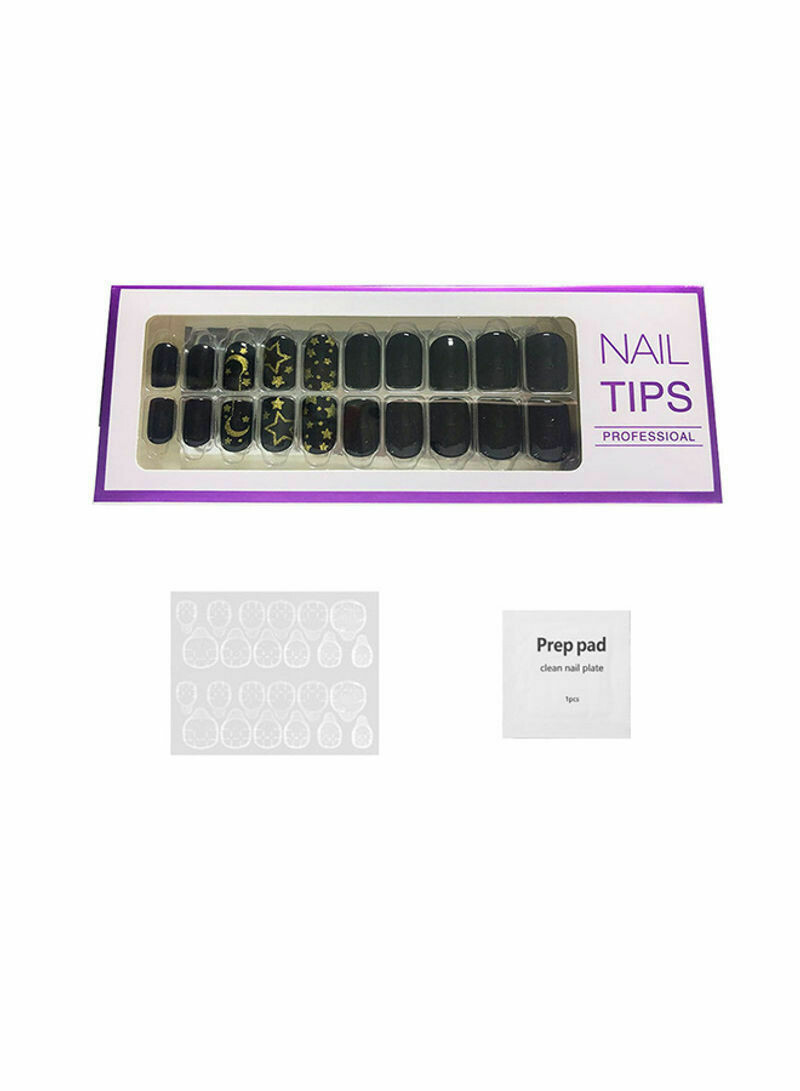 20 Piece Fake Nails Tips Black