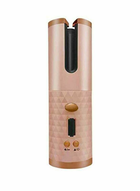 Rechargeable Cordless Automatic Hair Curler Iron Rose Gold