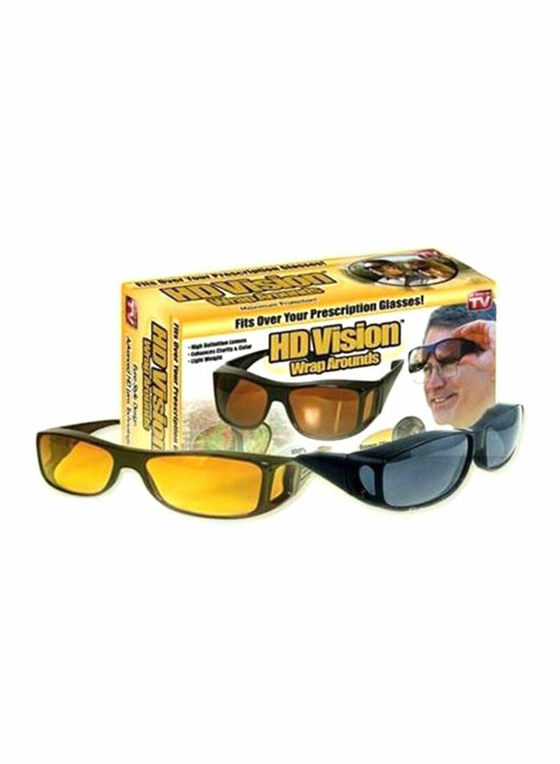 2-Piece HD Vision 3D Glasses Black/Orange
