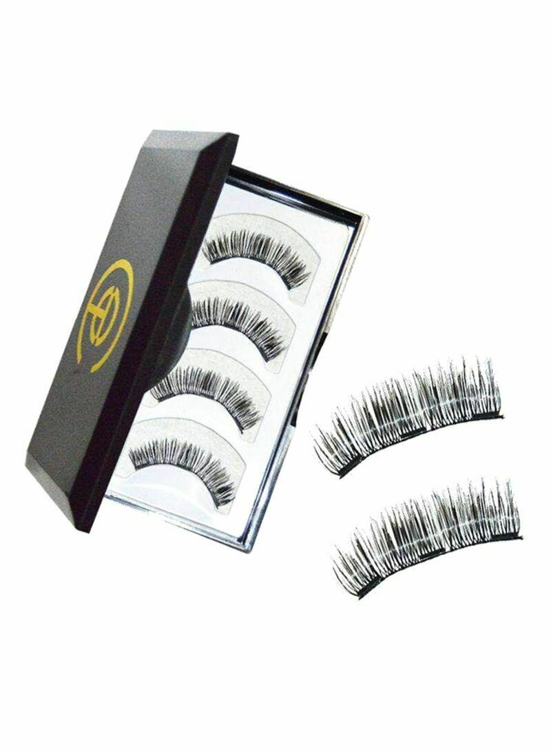 4-Piece Double Magnetic False Eyelashes Set 006 Black