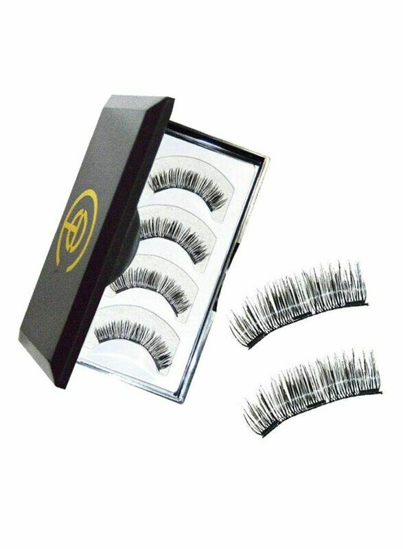 4-Piece Double Magnetic False Eyelashes Set 006 Black