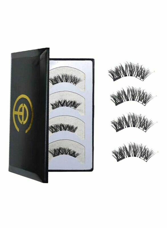 4-Piece Double Magnetic False Eyelashes 008 Black