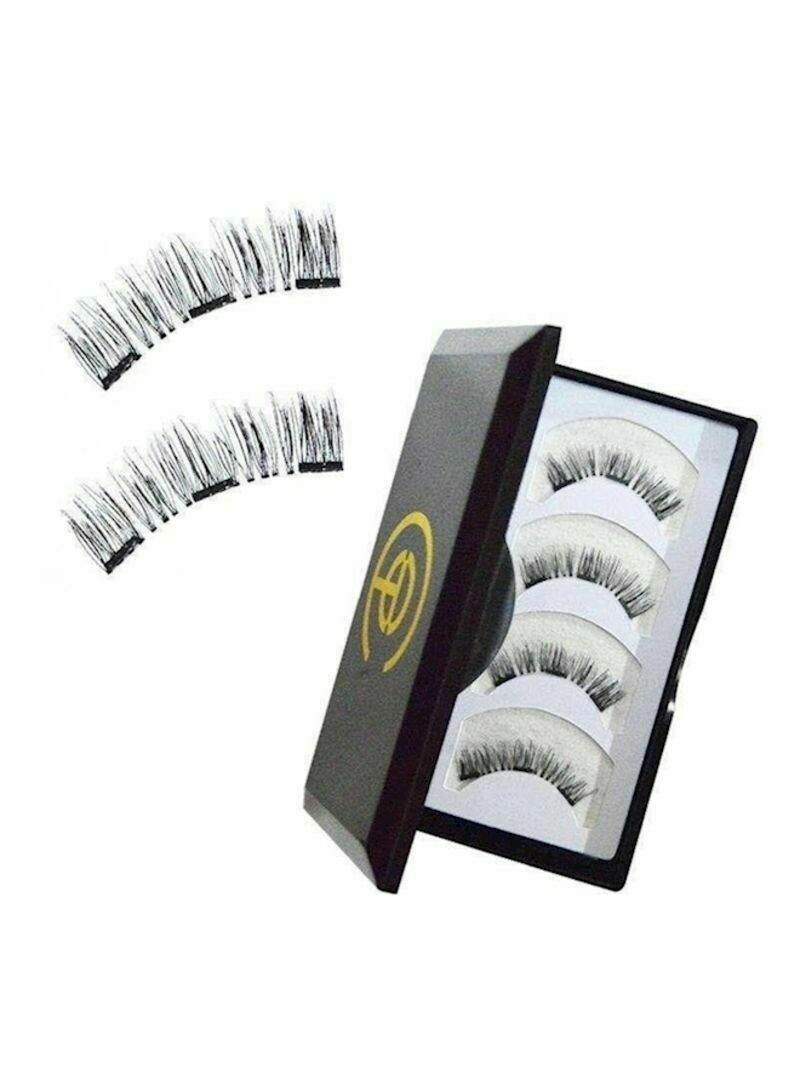 4-Piece Magnet False Eyelashes Black