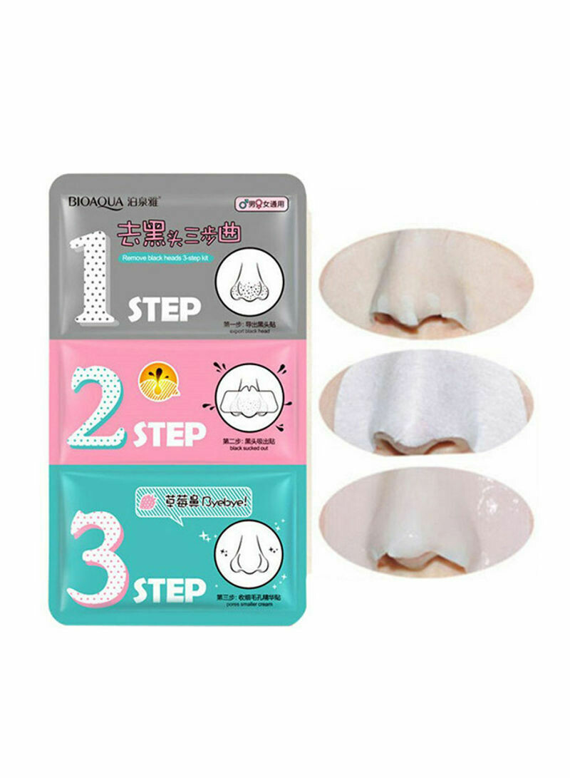 3 Step Blackhead Clean Pores Nose Strips Kit