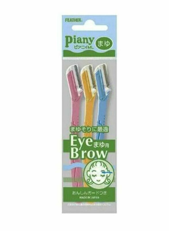 3-Piece Piany Eyebrow Razor Set Multicolour