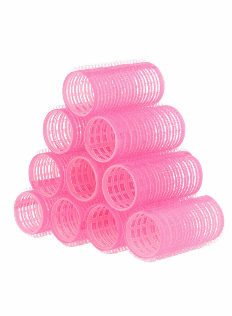 10-Piece Professional Self Grip Hair Roller Curler Set Pink