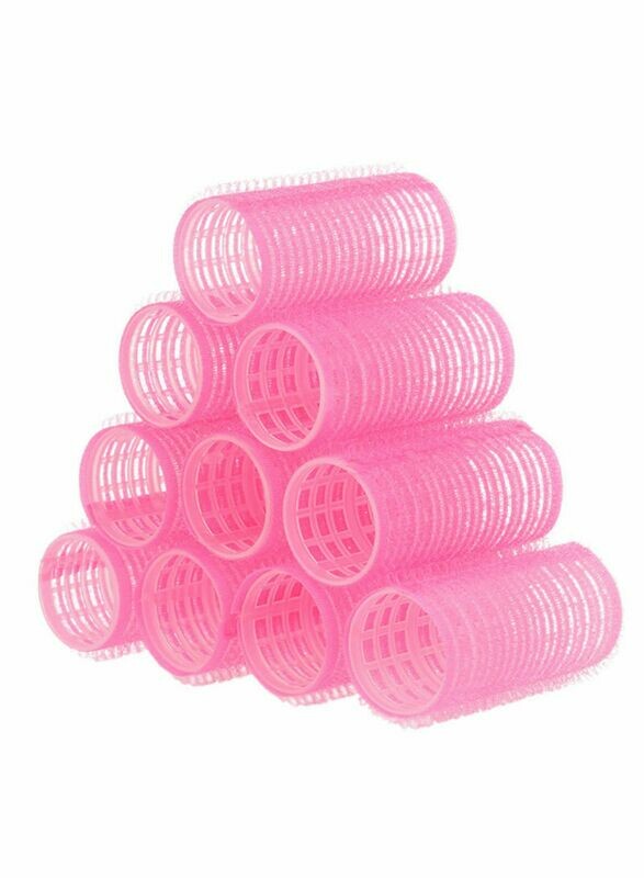 10-Piece Professional Self Grip Hair Roller Curler Set Pink