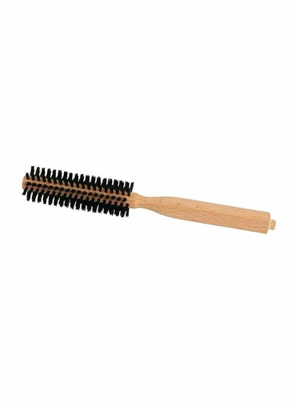 Small Round Beechwood Hairbrush Black/Brown 16millimeter