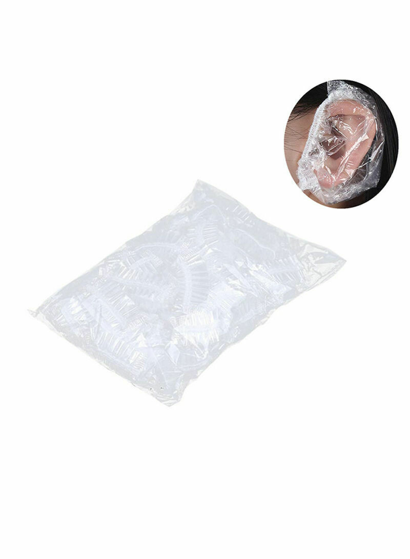 100-Piece Hair Dye Shield Ear Cover Clear 6cm