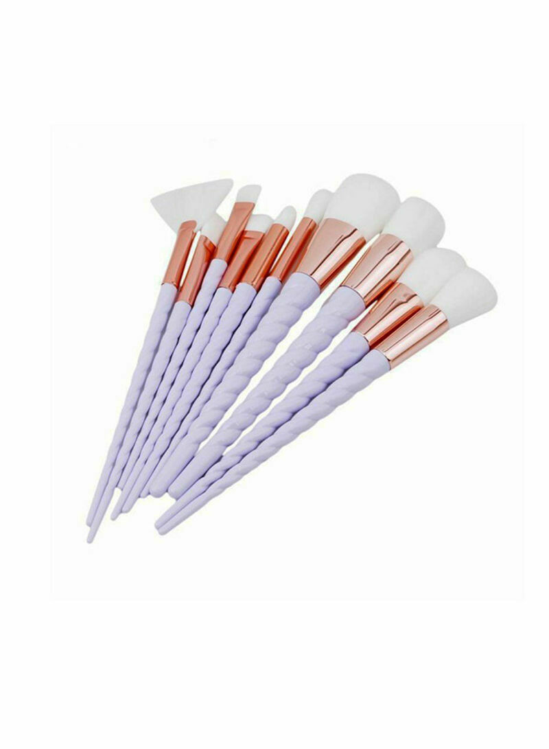 10 Piece Cosmetic Makeup Brushes Set Purple/Rose Gold