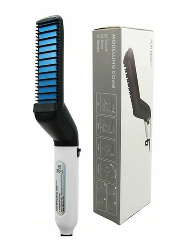 Hair Straightening Comb Black/White 24.8cm