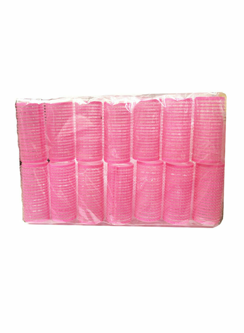 14 Piece Self Grip Hair Roller Curler Set Pink 28millimeter