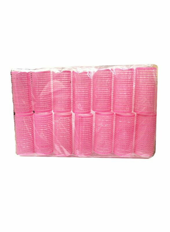 14 Piece Self Grip Hair Roller Curler Set Pink 28millimeter