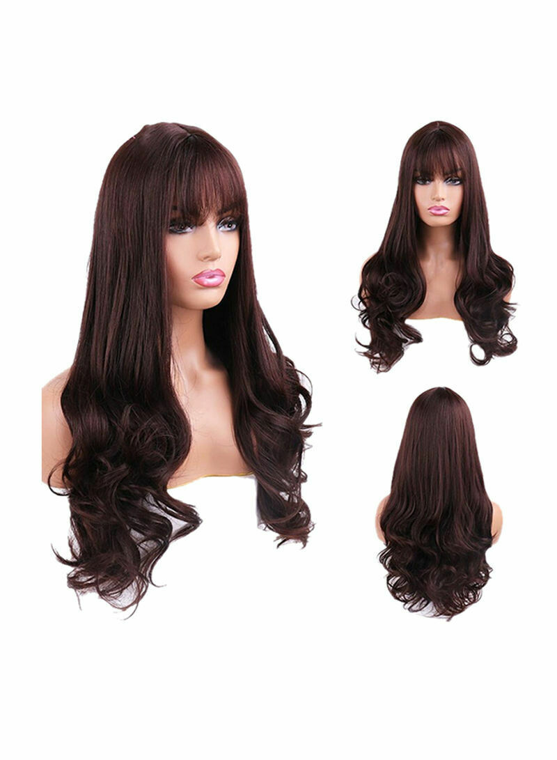Long Curly Big Wave Fake Hair Set Brown 135cm