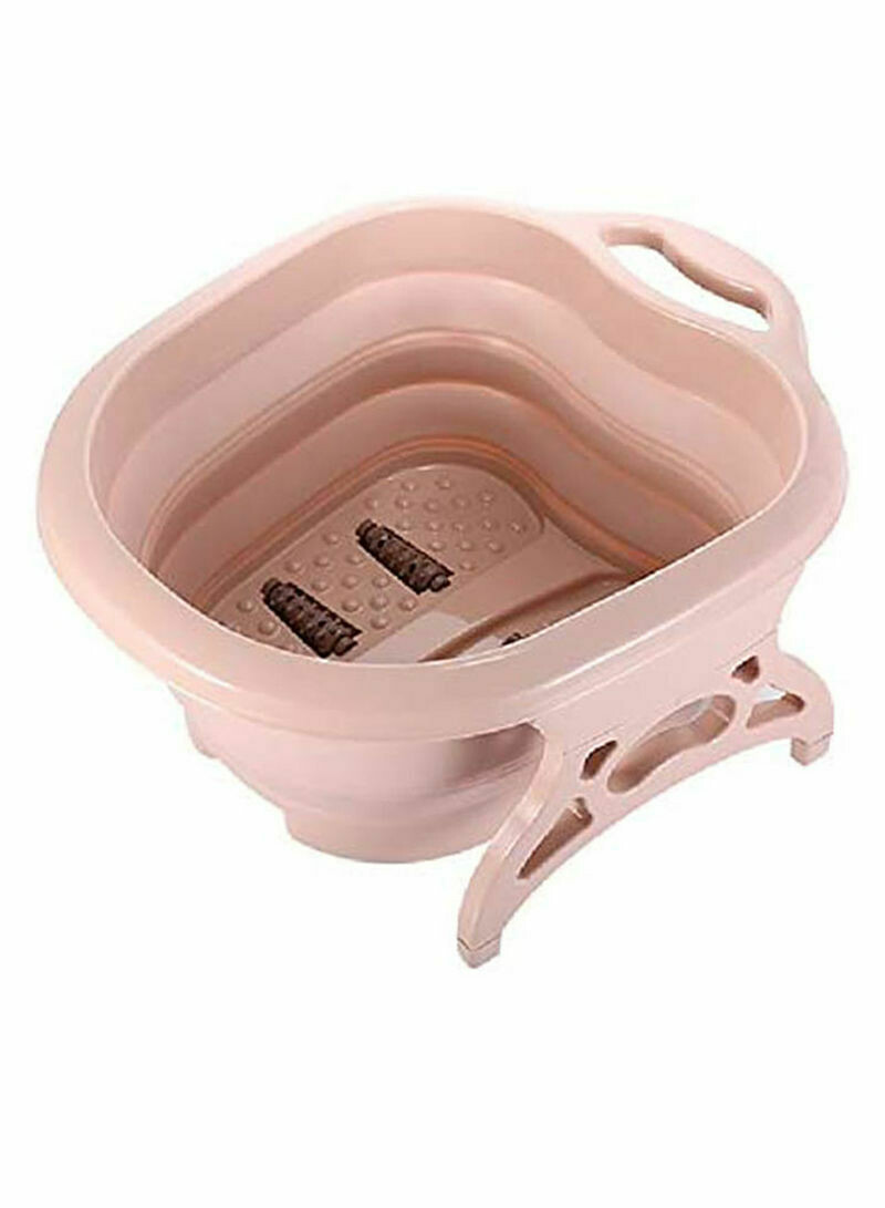 Foot Soaking Bath Basin With Massage Roller Pink