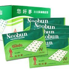 Neobun menthol plaster cool relief pain muscular muscle ache back analgesic-1box 20pcs