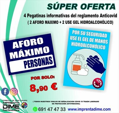 PACK PEGATINAS INFORMATIVAS