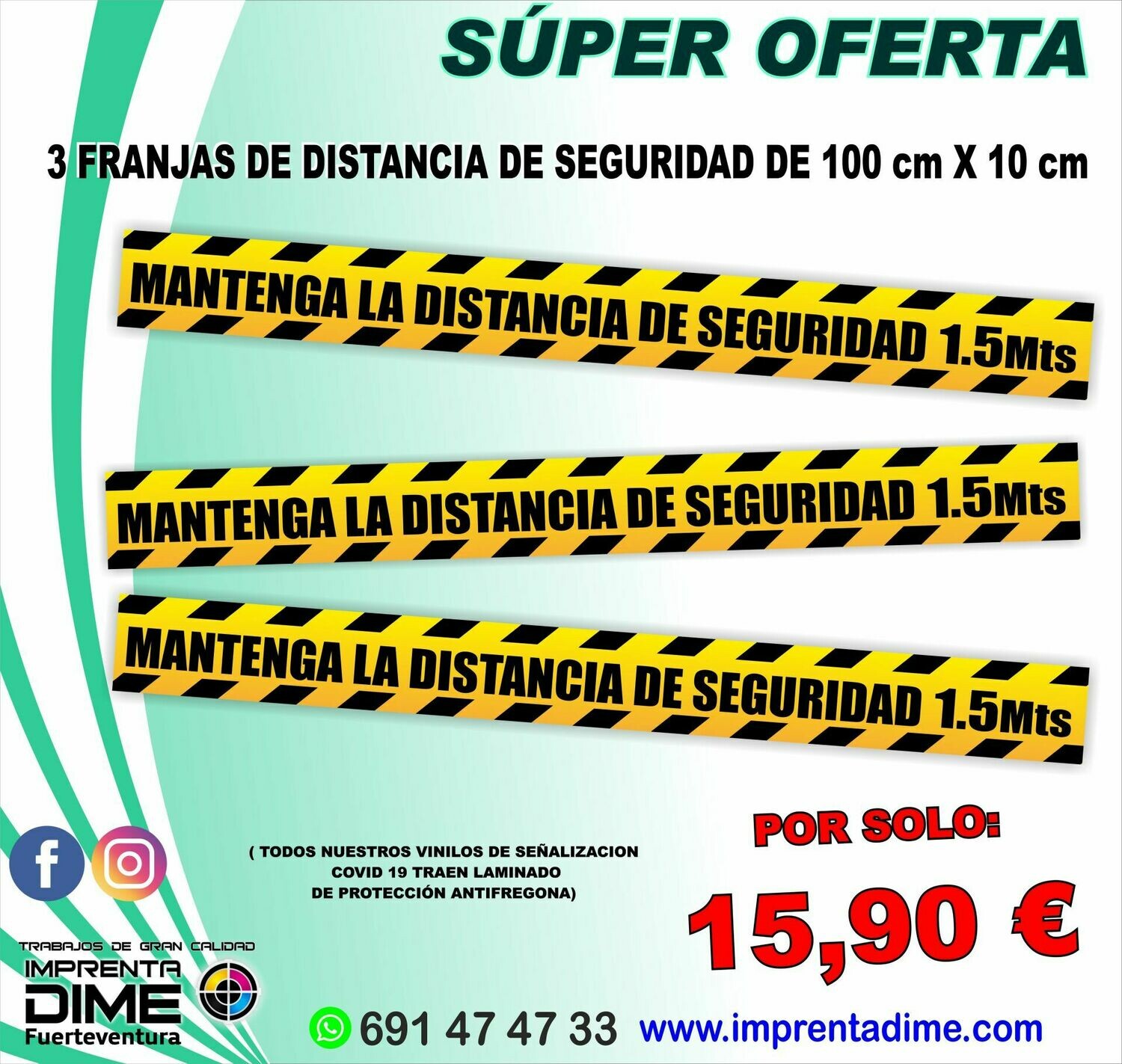 PACK FRANJAS DE DISTANCIA DE SEGURIDAD