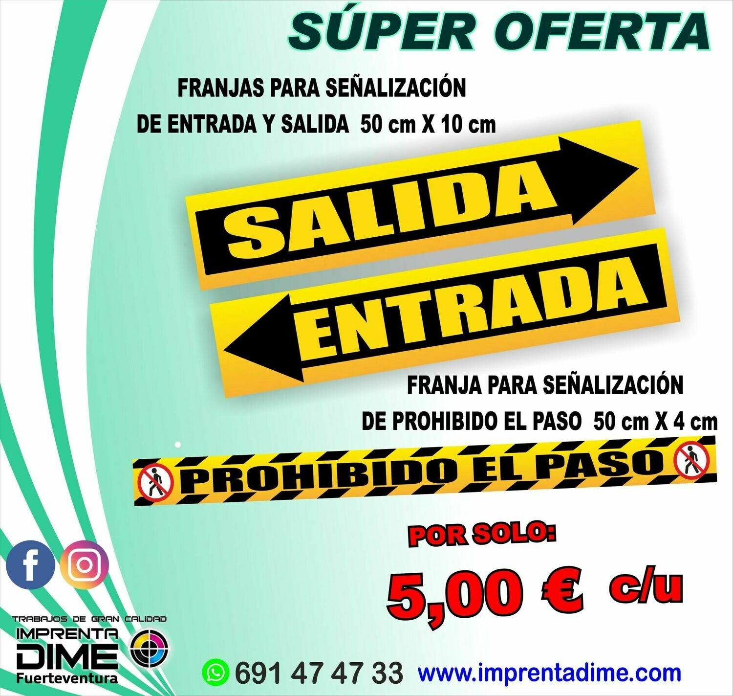 PACK PEGATINAS SEÑALIZACIÓN