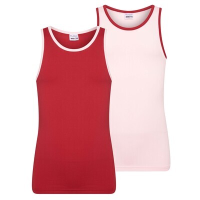 (08-250) Meisjes hemd Mix and Match 2-Pack rose/rood 110/116
