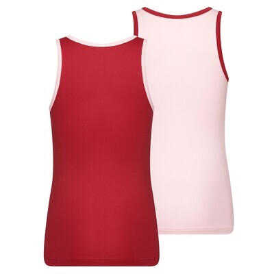 (08-250) Meisjes hemd Mix and Match 2-Pack rose/rood 122/128
