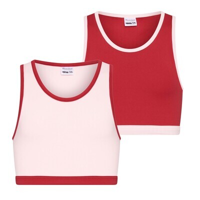 (08-251) Meisjes hesje Mix and Match 2-Pack rose/rood 146/152