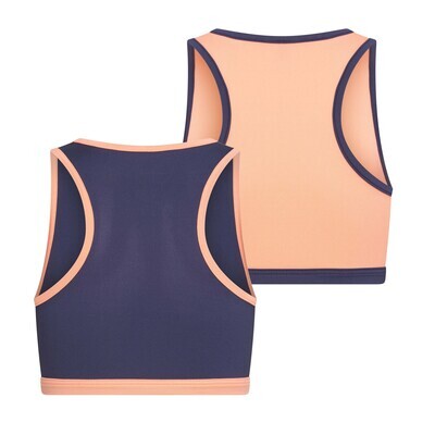 (08-251) Meisjes hesje Mix and Match 2-Pack zalm/donkerblauw 170/176