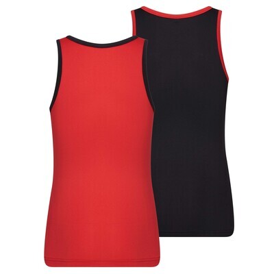 (08-250) Meisjes hemd Mix and Match 2-Pack rood/zwart 158/164