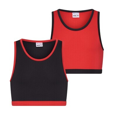 (08-251) Meisjes hesje Mix and Match 2-Pack rood/zwart 170/176