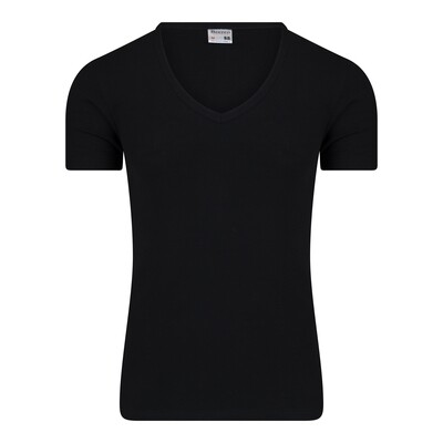 (11-118) Heren T-shirt diepe V-hals M3000 zwart XXL