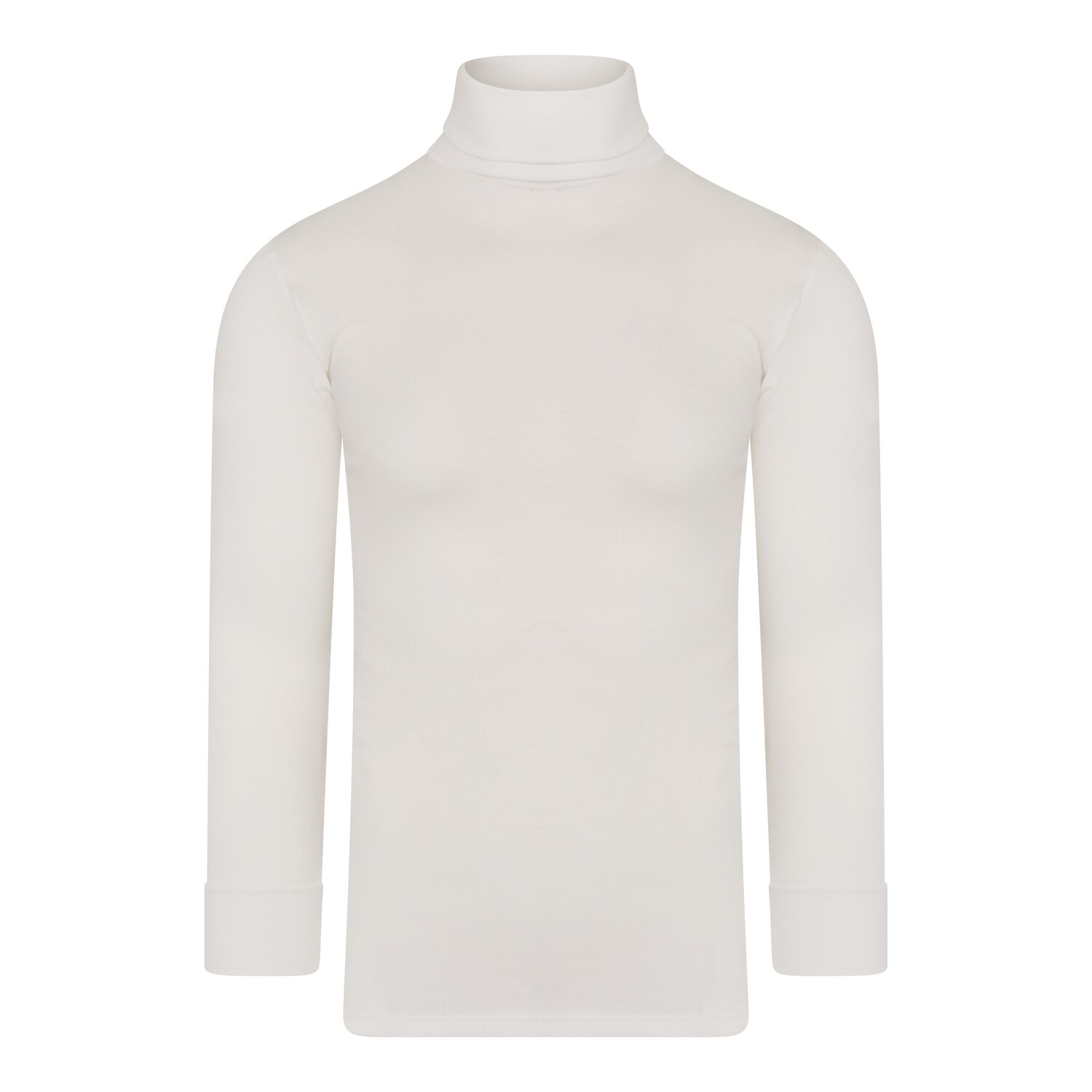 (15-800) Heren colshirt lange mouw Thermo wolwit XL