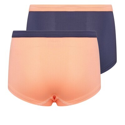 (21-171) Meisjes boxershort Mix and Match 2-Pack zalm/donkerblauw 158/164