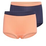 (21-171) Meisjes boxershort Mix and Match 2-Pack zalm/donkerblauw 146/152