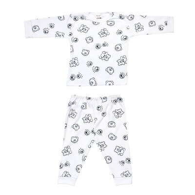 (24-005) Baby pyjama Beertje wit 86/92