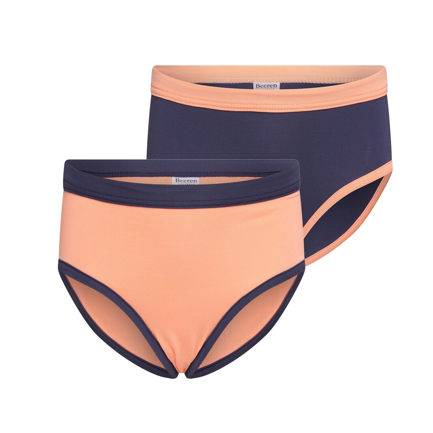 (03-233) Meisjes slip Mix and Match 2-Pack zalm/donkerblauw 158/164