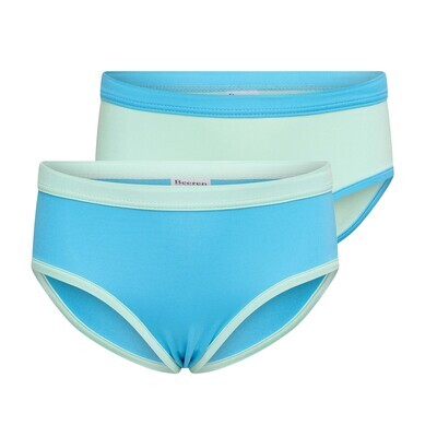 (03-233) Meisjes slip Mix and Match 2-Pack turquoise/mint 134/140