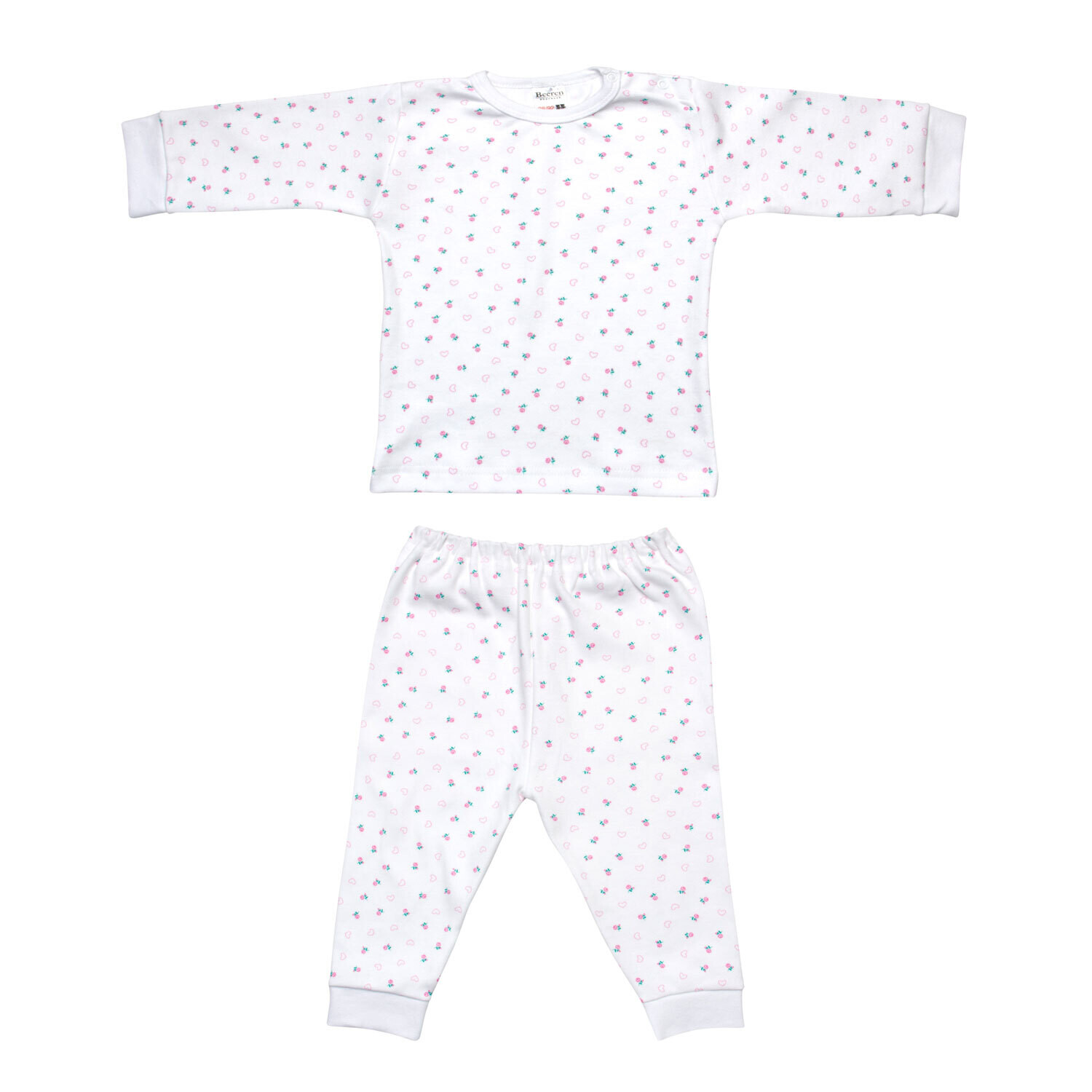 (24-008) Baby pyjama Bloem rose 74/80