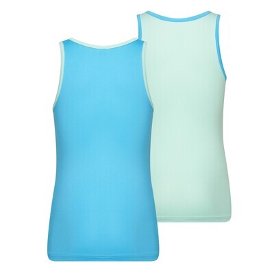 (08-250) Meisjes hemd Mix and Match 2-Pack turquoise/mint 110/116