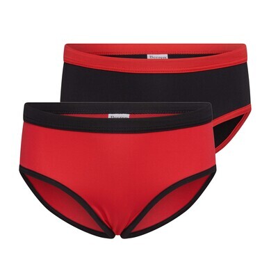 (03-233) Meisjes slip Mix and Match 2-Pack rood/zwart 134/140