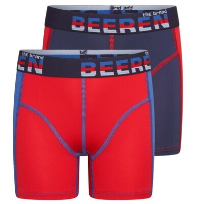 (19-750) Jongens boxershort Mix and Match 2-Pack rood/donkerblauw 134/140